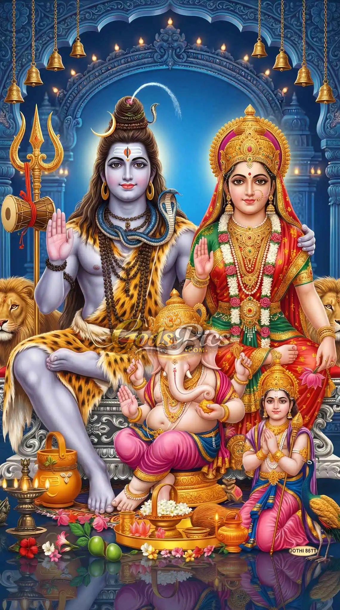 Divine Shiva Family–Digital Artwork (5 Set Image) - Image 5