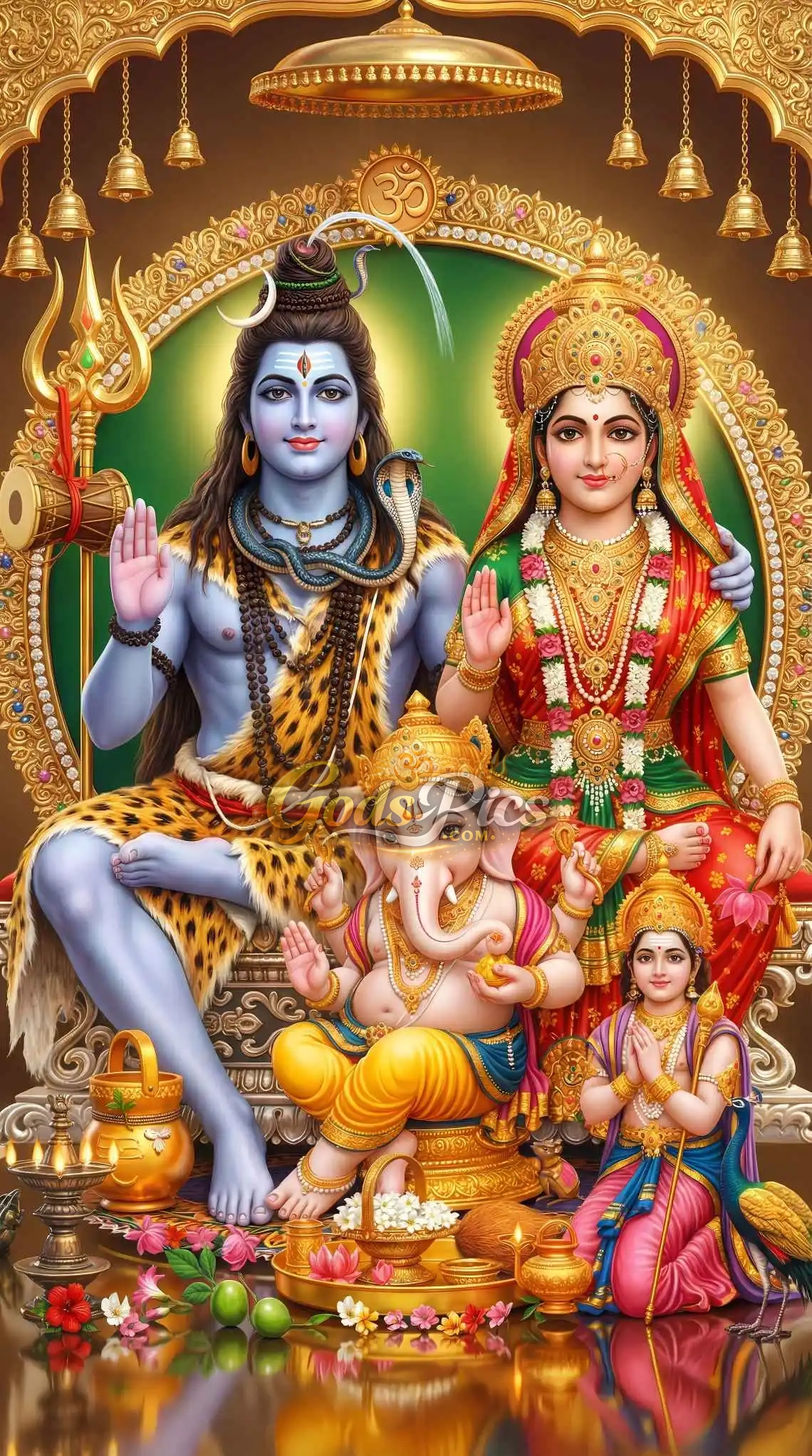 Divine Shiva Family–Digital Artwork (5 Set Image) - Image 4