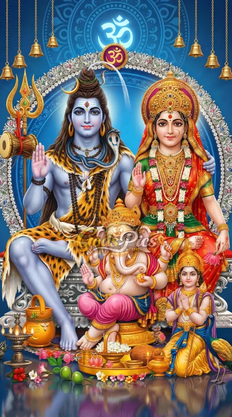 Divine Shiva Family–Digital Artwork (5 Set Image)
