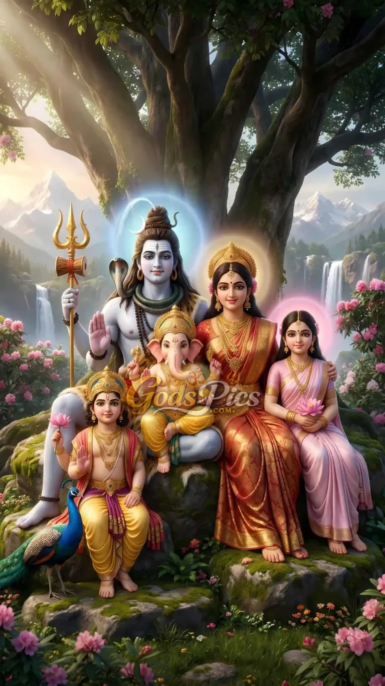 Divine Shiv Parivar (Shiva Family) –Digital Artwork (5 Set Image)