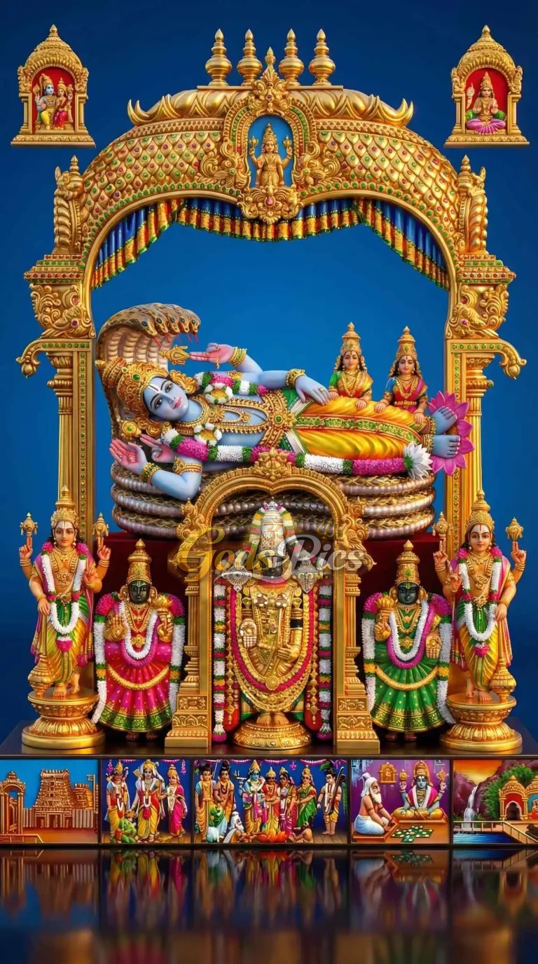 Lord Vishnu Anant Shayan with Tirupati Balaji HD Wallpaper (2 Images)