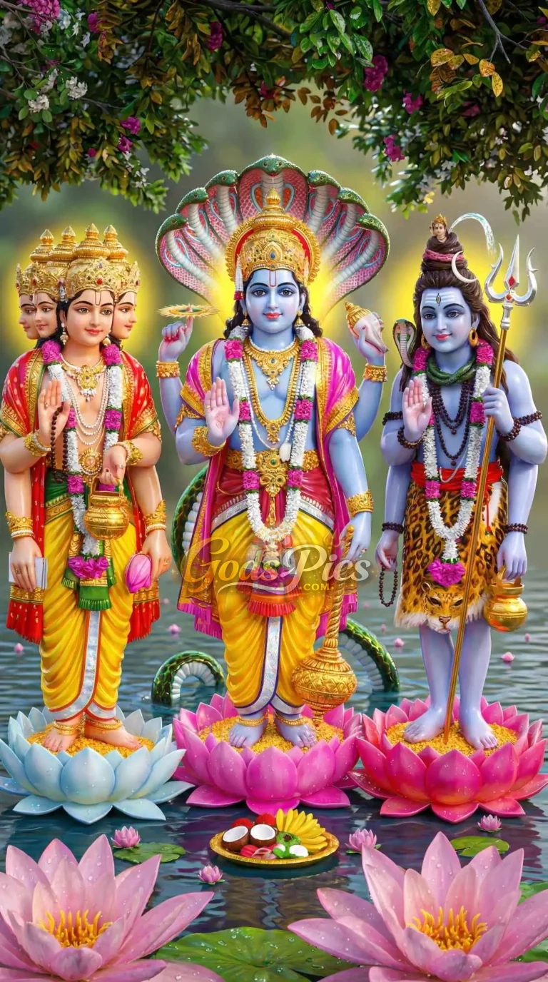 Trimurti Brahma Vishnu Mahesh HD Divine Artwork