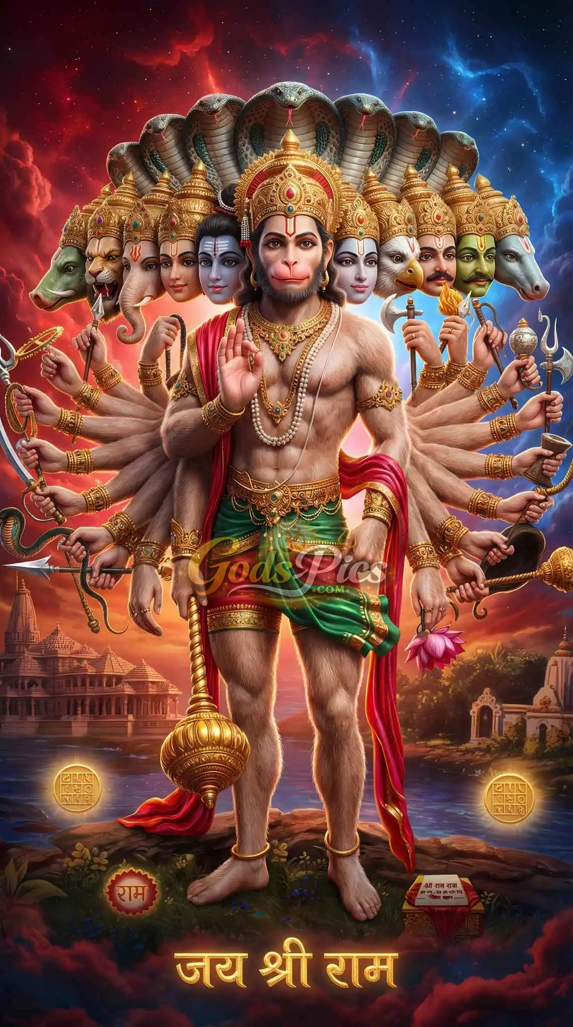 Panchmukhi Hanuman ji HD Wallpaper