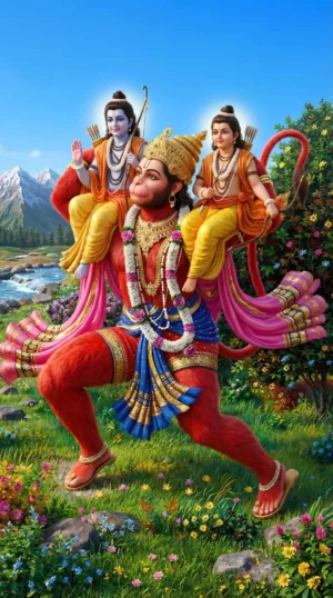 Lord Rama Lakshman with Hanuman HD Divine Wallpaper