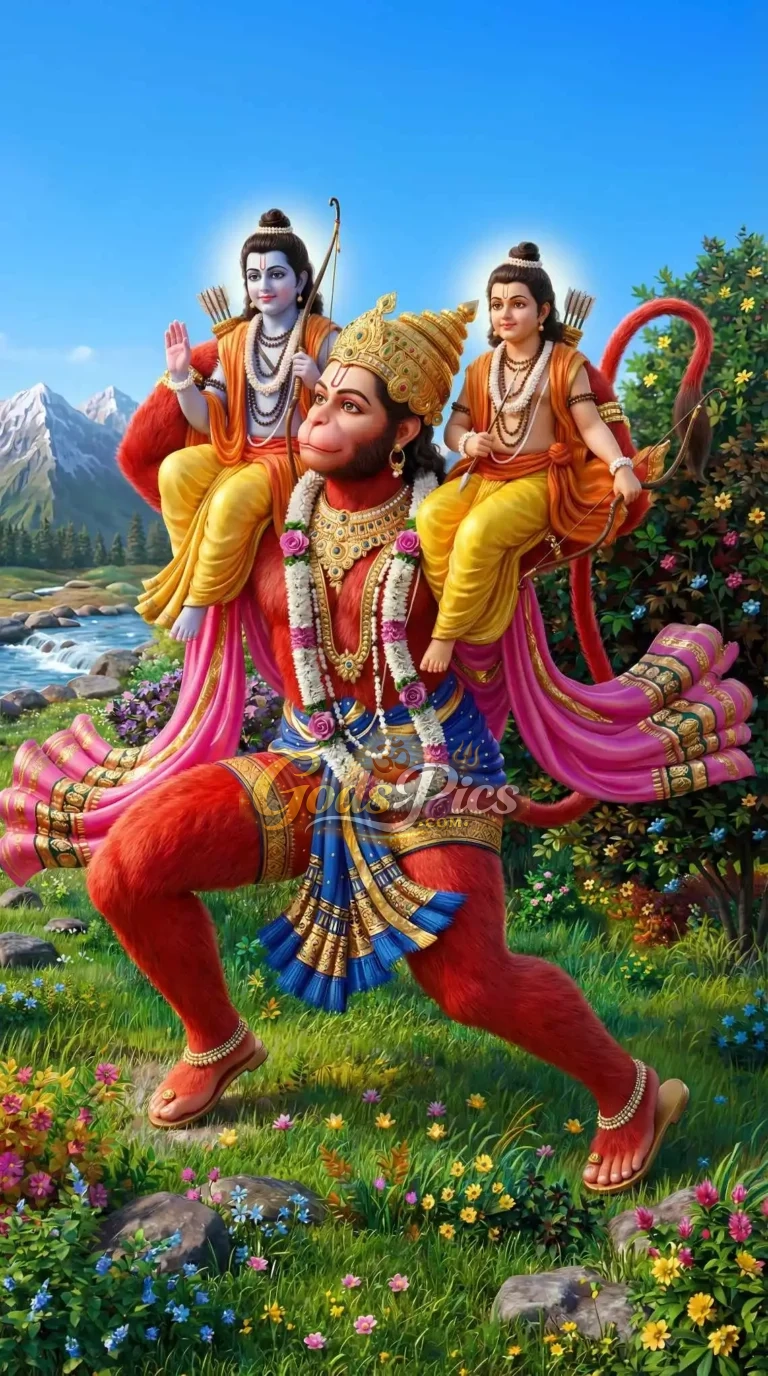 Lord Rama Lakshman with Hanuman HD Divine Wallpaper (2 Set Image)