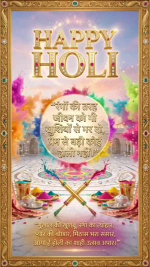 Happy Holi 2026 Colorful Festival Digital Poster