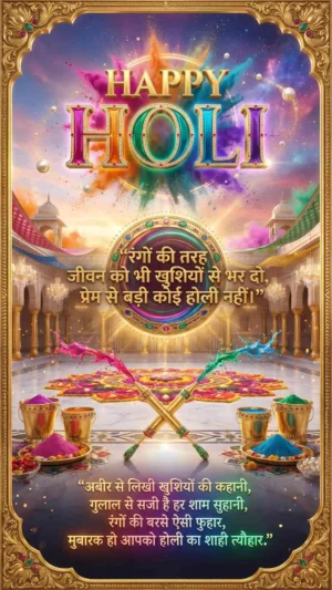 Happy Holi 2026 Colorful Festival Digital Poster