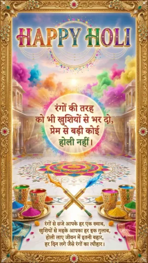 Happy Holi 2026 Colorful Festival Digital Poster
