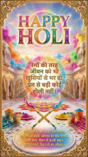 Happy Holi 2026 Colorful Festival Digital Poster