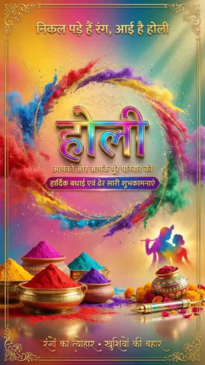 Happy Holi 2026 Colorful Festival Digital Poster