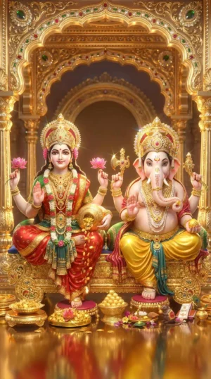 Lord Ganesha & Goddess Lakshmi Artwork