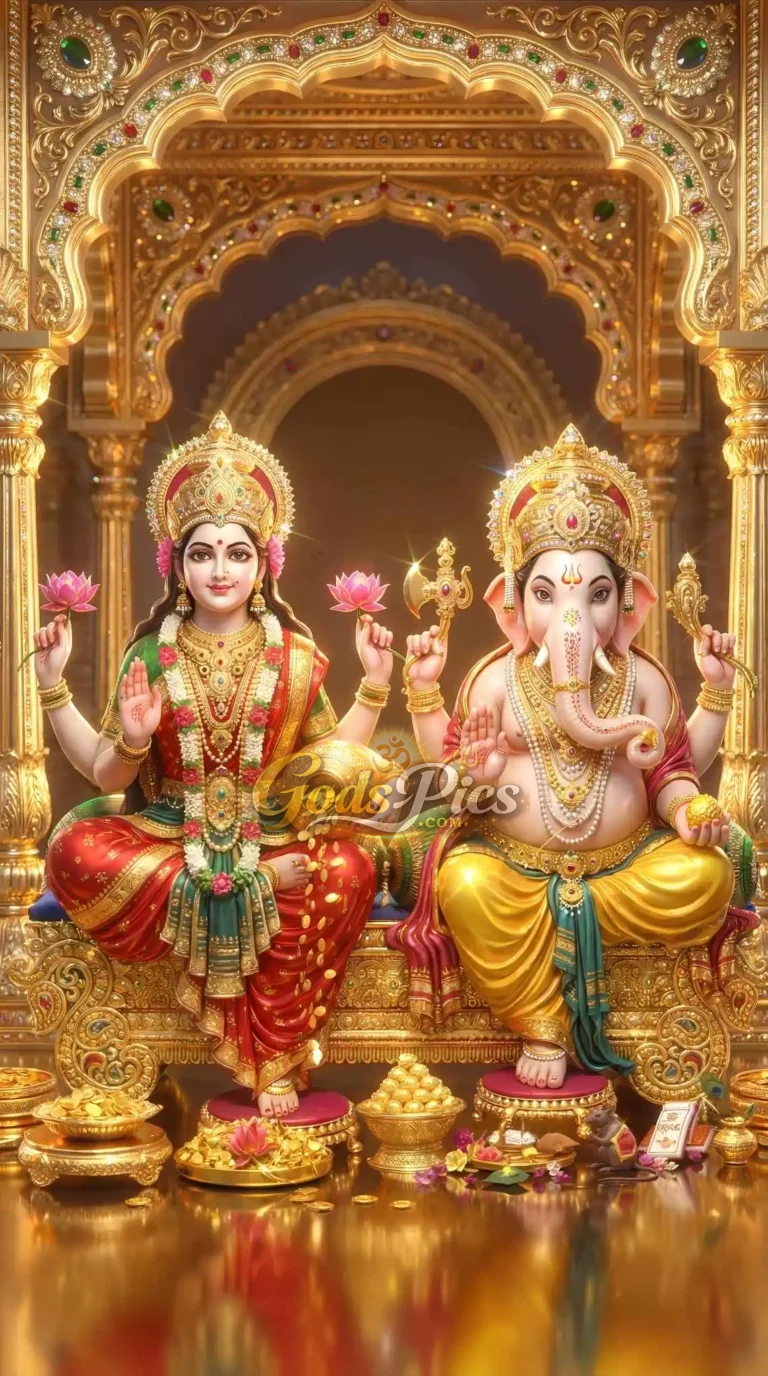 Lord Ganesha & Goddess Lakshmi Artwork (2 Set Image)