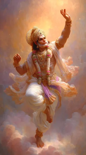 Lord Hanuman Powerful Painting Full HD Wallpaper