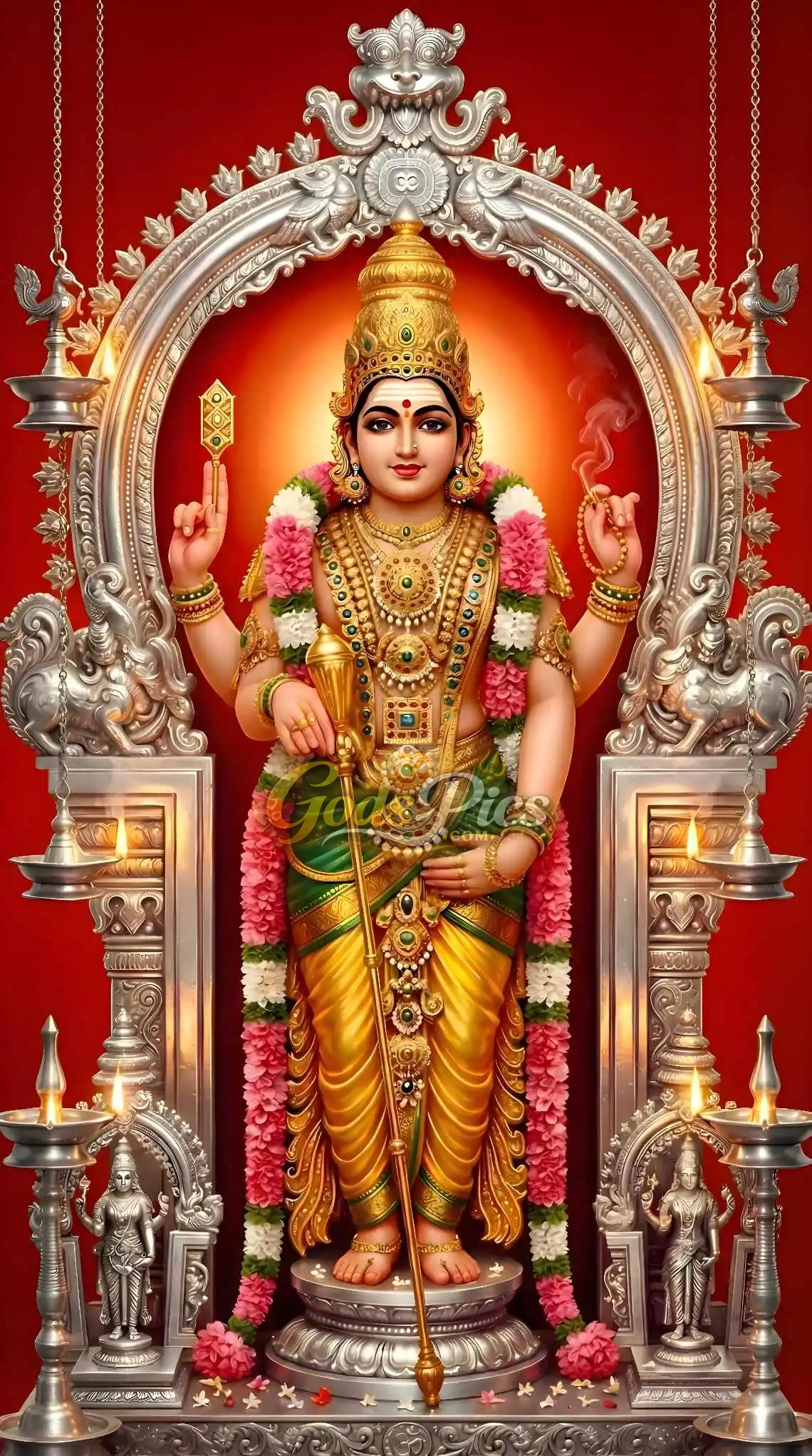 Lord Murugan HD Divine Wallpaper | Kartikeya Subramanya Vel Spiritual Artwork | Hindu God Poster Digital Download