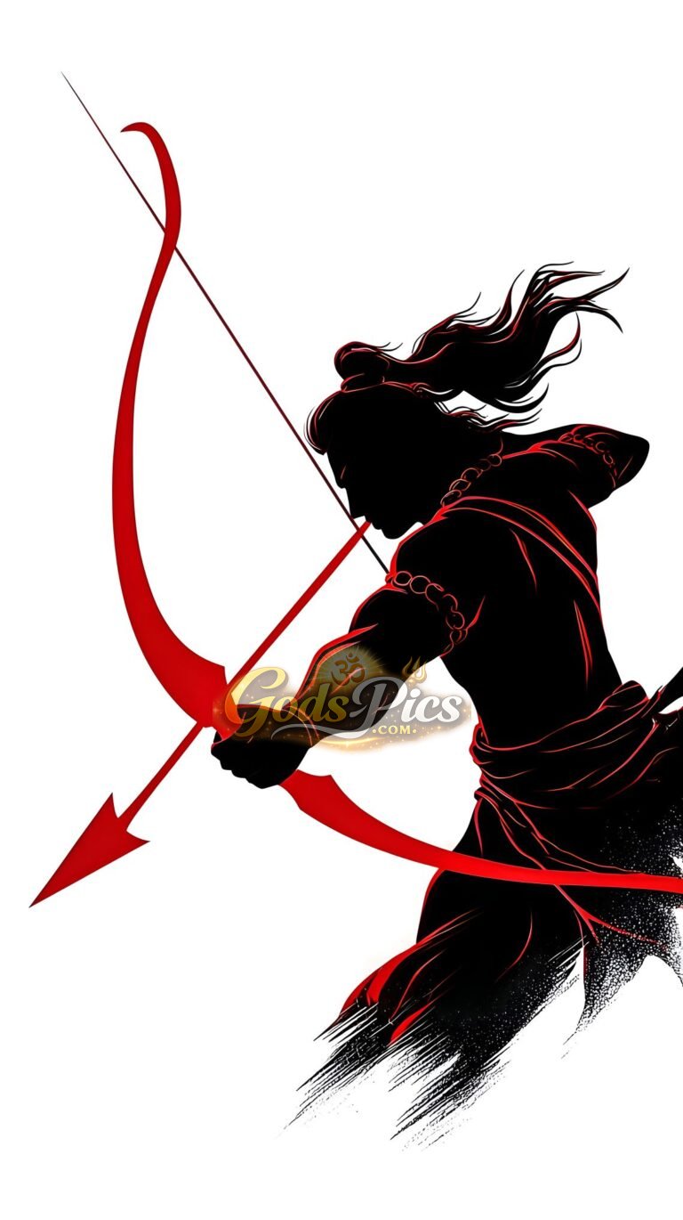 Lord Rama Bow Arrow Silhouette HD Wallpaper
