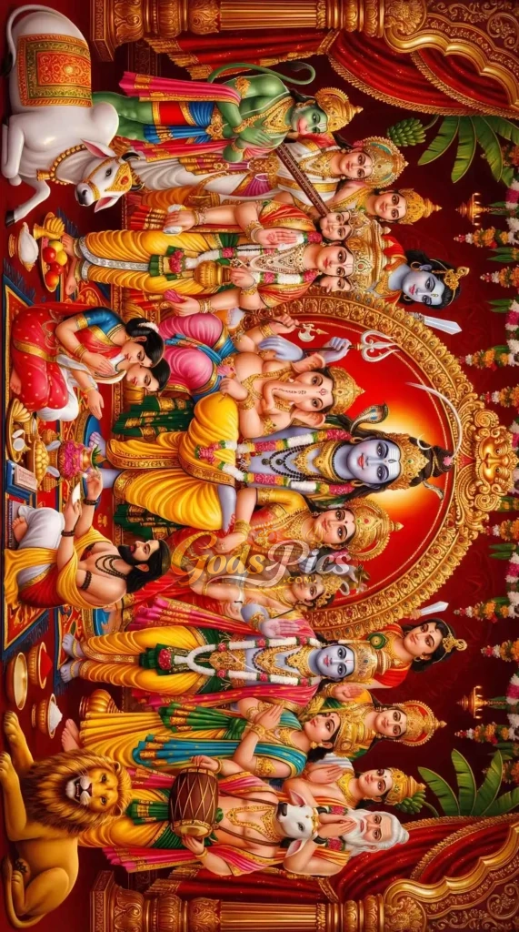 Divine Hindu Gods Collage HD Wallpaper