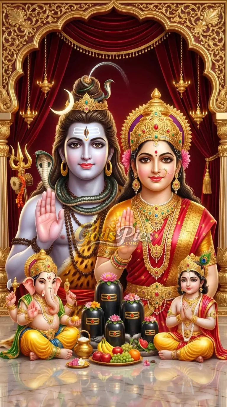 Divine Shiva Family–Digital Artwork (2 Image)