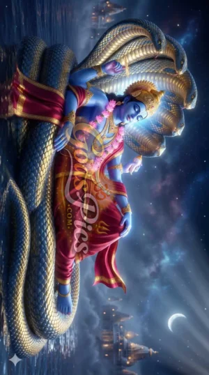 Lord Vishnu Powerful High-Resolution Wallpaper