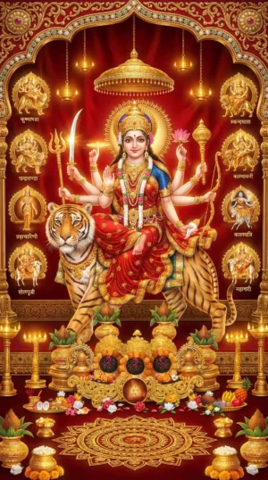 Maa Durga NavDurga 8K HD Divine Wallpaper