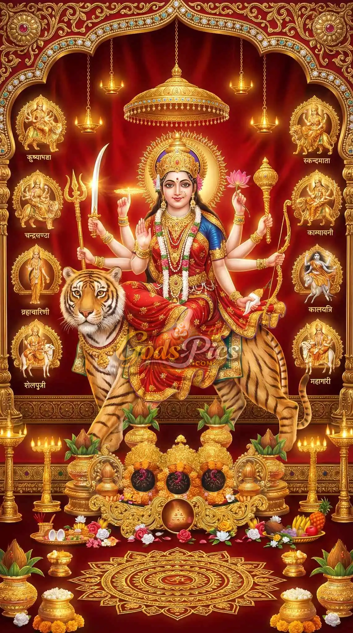 Maa Durga NavDurga 8K HD Divine Wallpaper