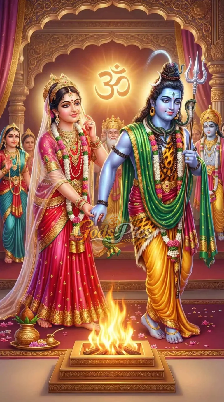 Lord Shiva And Parvati Vivah HD Wallpaper (2 Set Images)