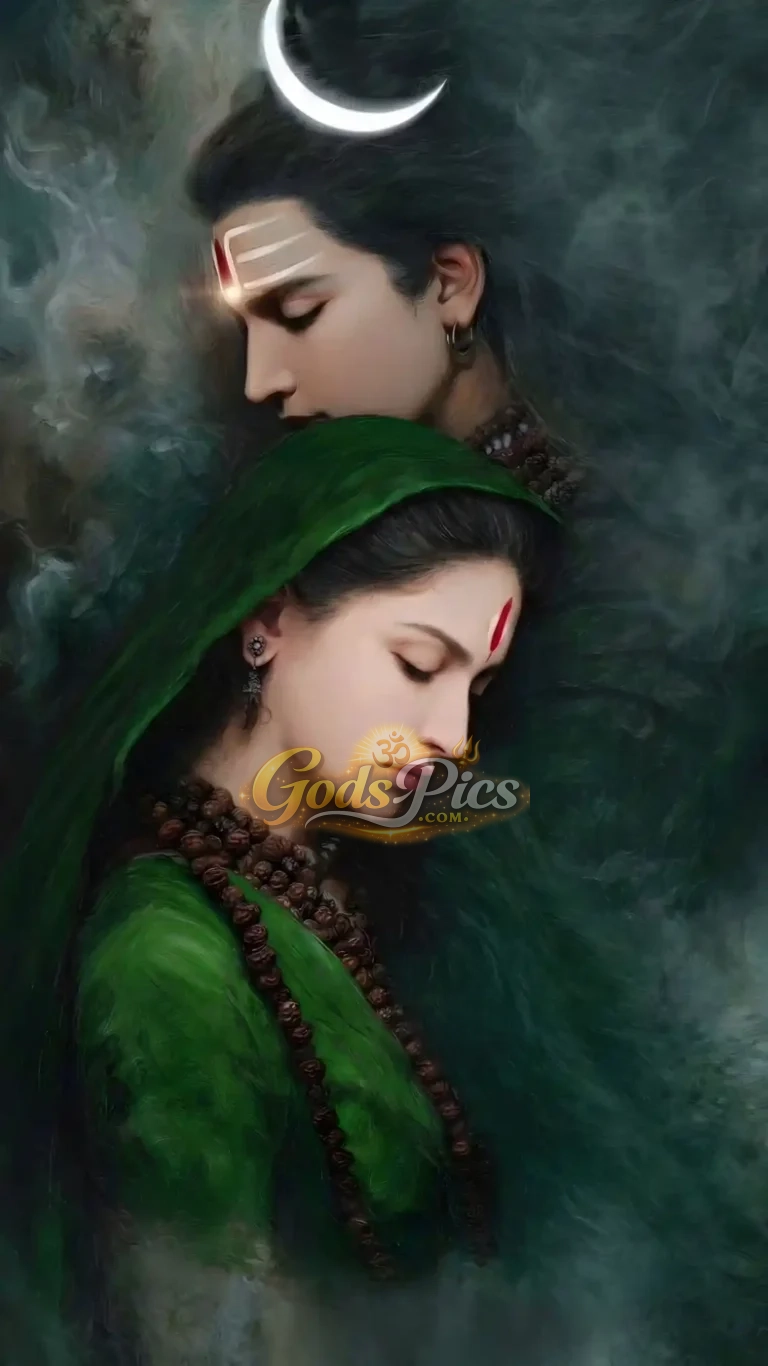 Lord Shiva And Parvati Painting HD Wallpaper