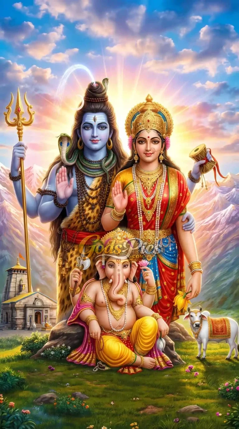 Divine Shiva Family–Digital Artwork (2 Set Image)
