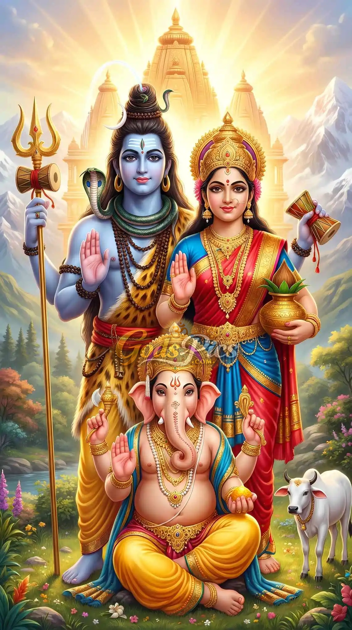 Divine Shiva Family–Digital Artwork (2 Set Image) - Image 2