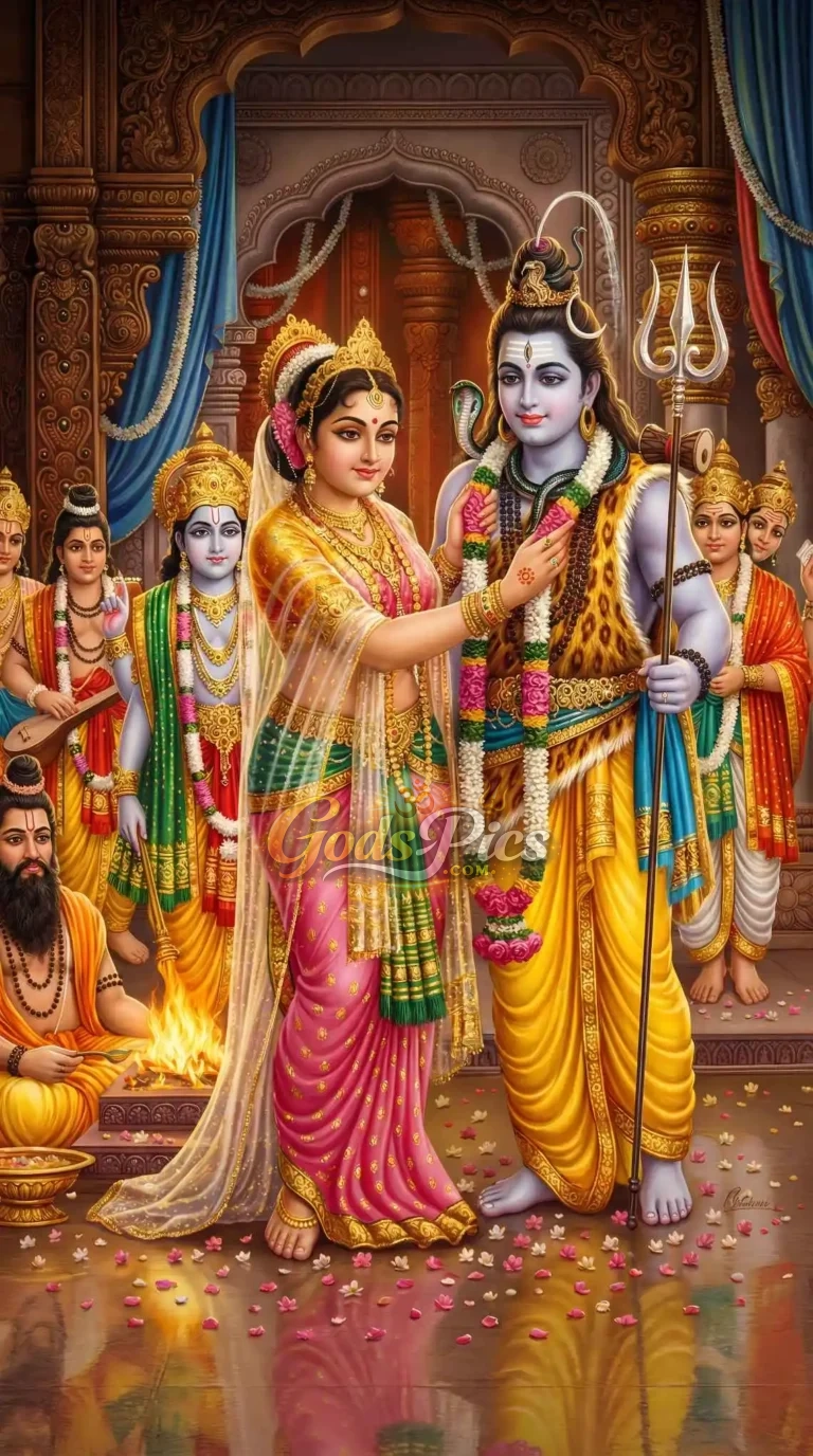 Lord Shiva And Parvati Vivah HD Wallpaper (2 Set Images)