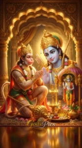Divine Lord Ram Blessing Hanuman HD Wallpaper