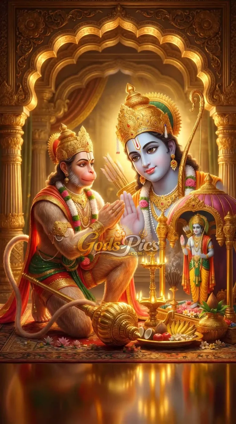 Divine Lord Ram Blessing Hanuman HD Wallpaper (2 Images)