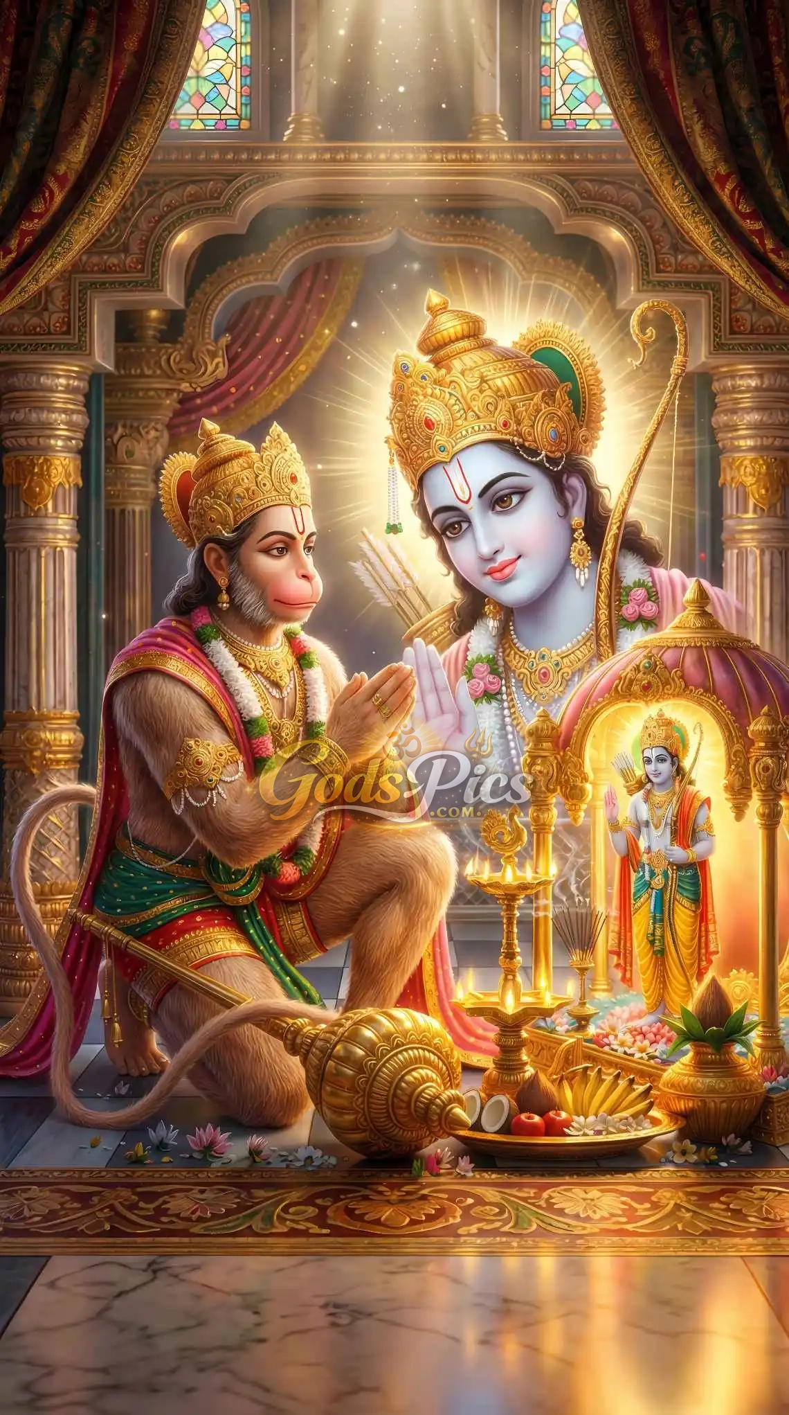 Divine Lord Ram Blessing Hanuman HD Wallpaper (2 Images) - Image 2