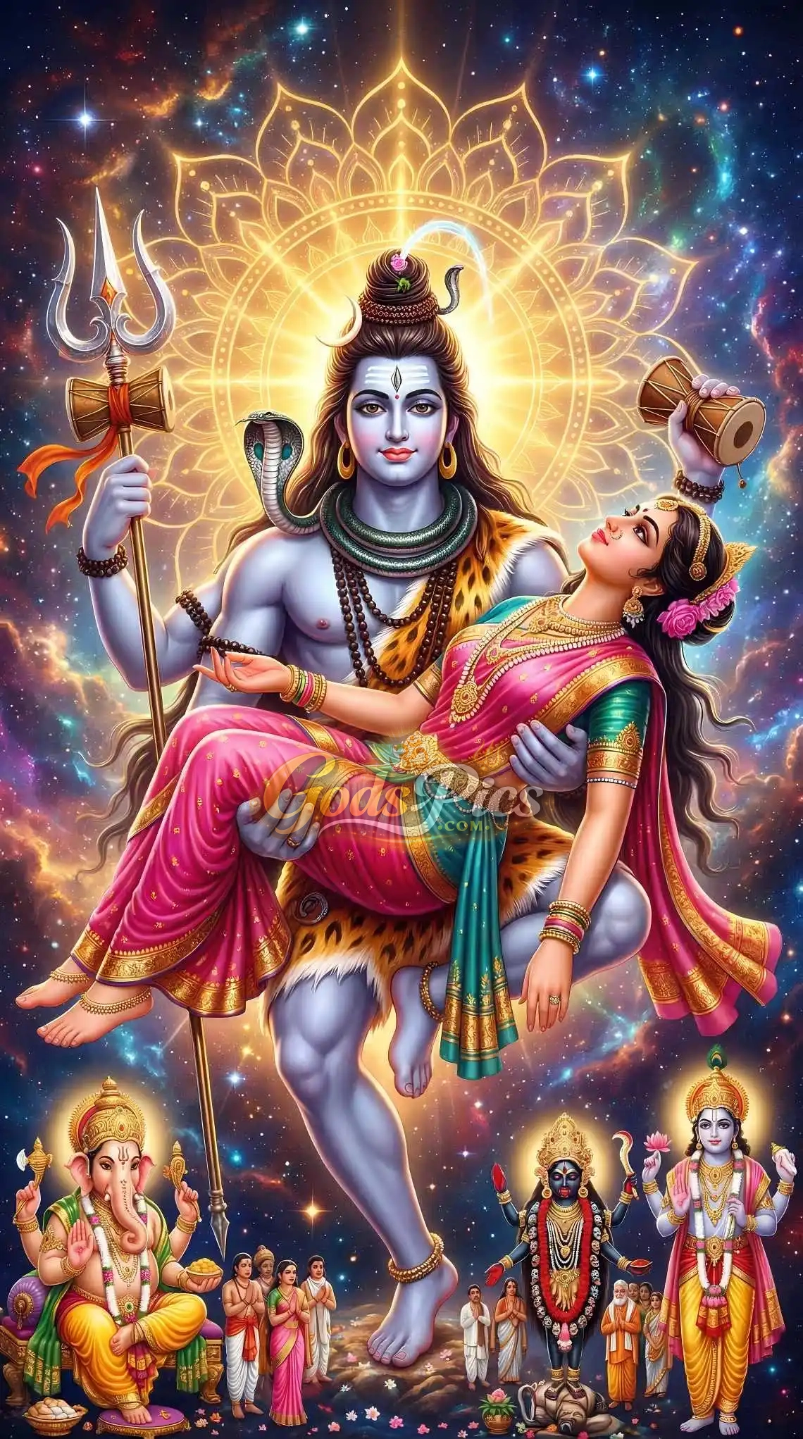 Lord Shiva Carrying Sati HD Wallpaper | Shiv Sati Divine Emotional Artwork | Mahadev Spiritual Poster Digital Download