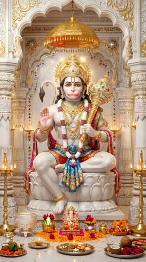 Home 67 Lord Hanuman Powerful Marble Full HD Wallpaper