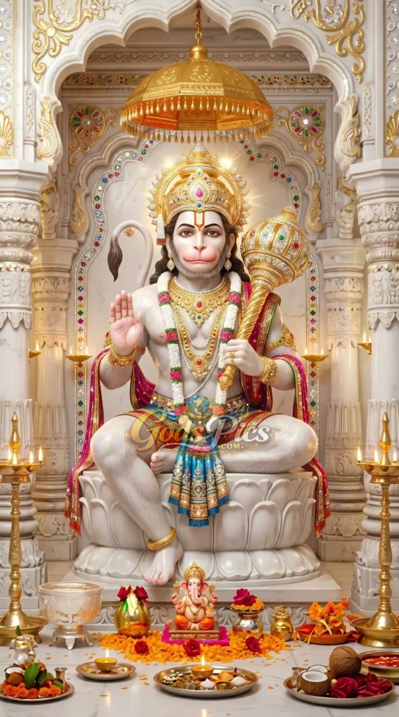 Lord Hanuman Powerful Marble Full HD Wallpaper