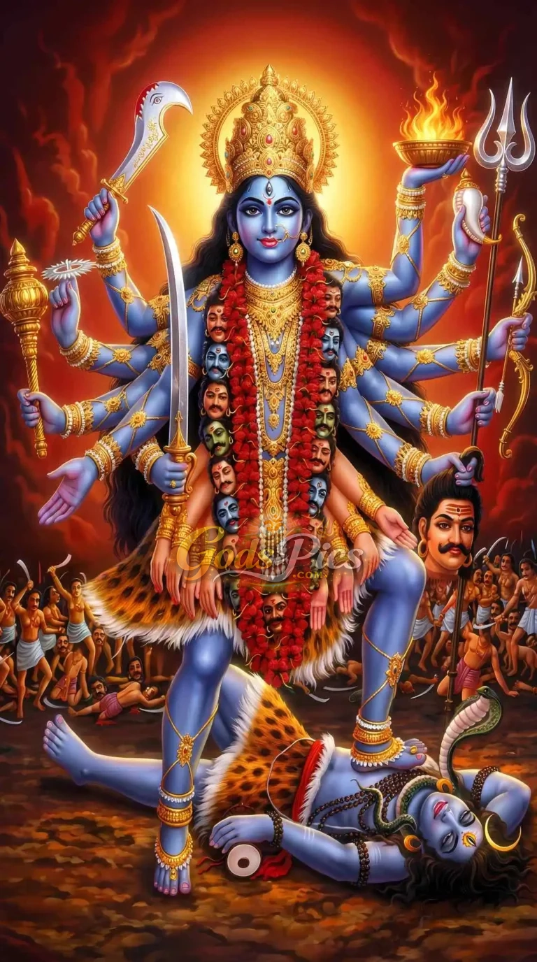 Maa Kali Fierce Divine Warrior HD Wallpaper