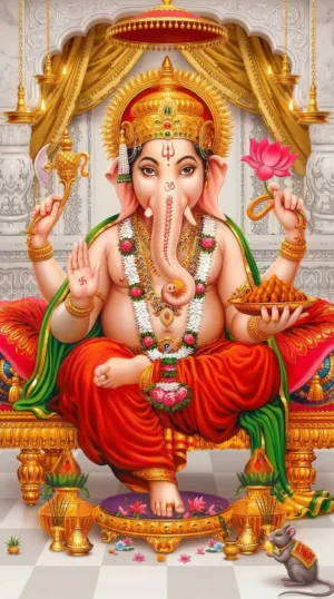 Home 53 Lord Ganesha HD Marble Theme Wallpaper
