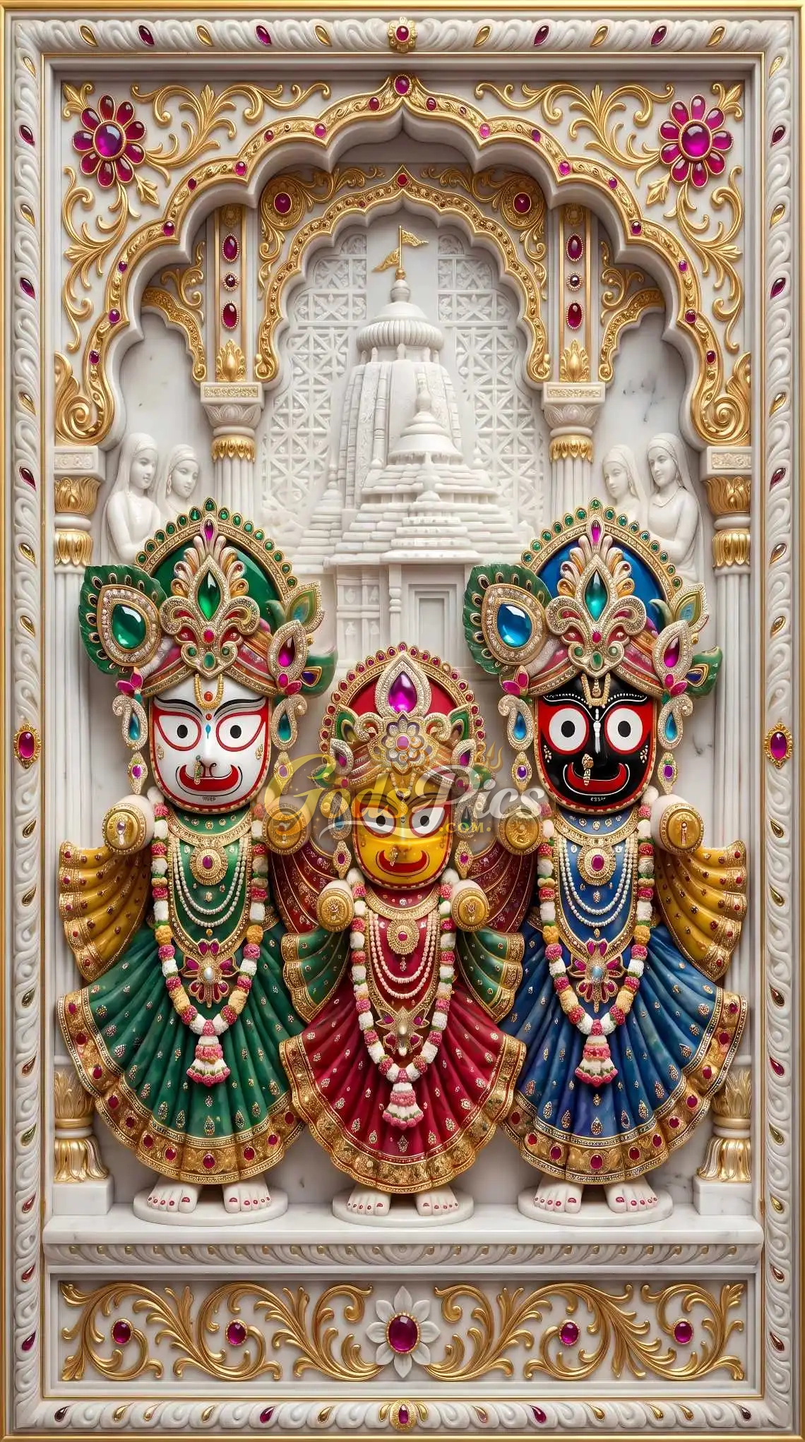 Jagannath Balabhadra Subhadra Divine Marble HD Wallpaper (2 Images) 2 Jagannath Balabhadra Subhadra Divine Marble HD Wallpaper (2 Images) - Image 2