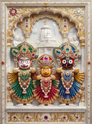 Home 101 Jagannath Balabhadra Subhadra Divine Marble Temple Wall Art HD Wallpaper