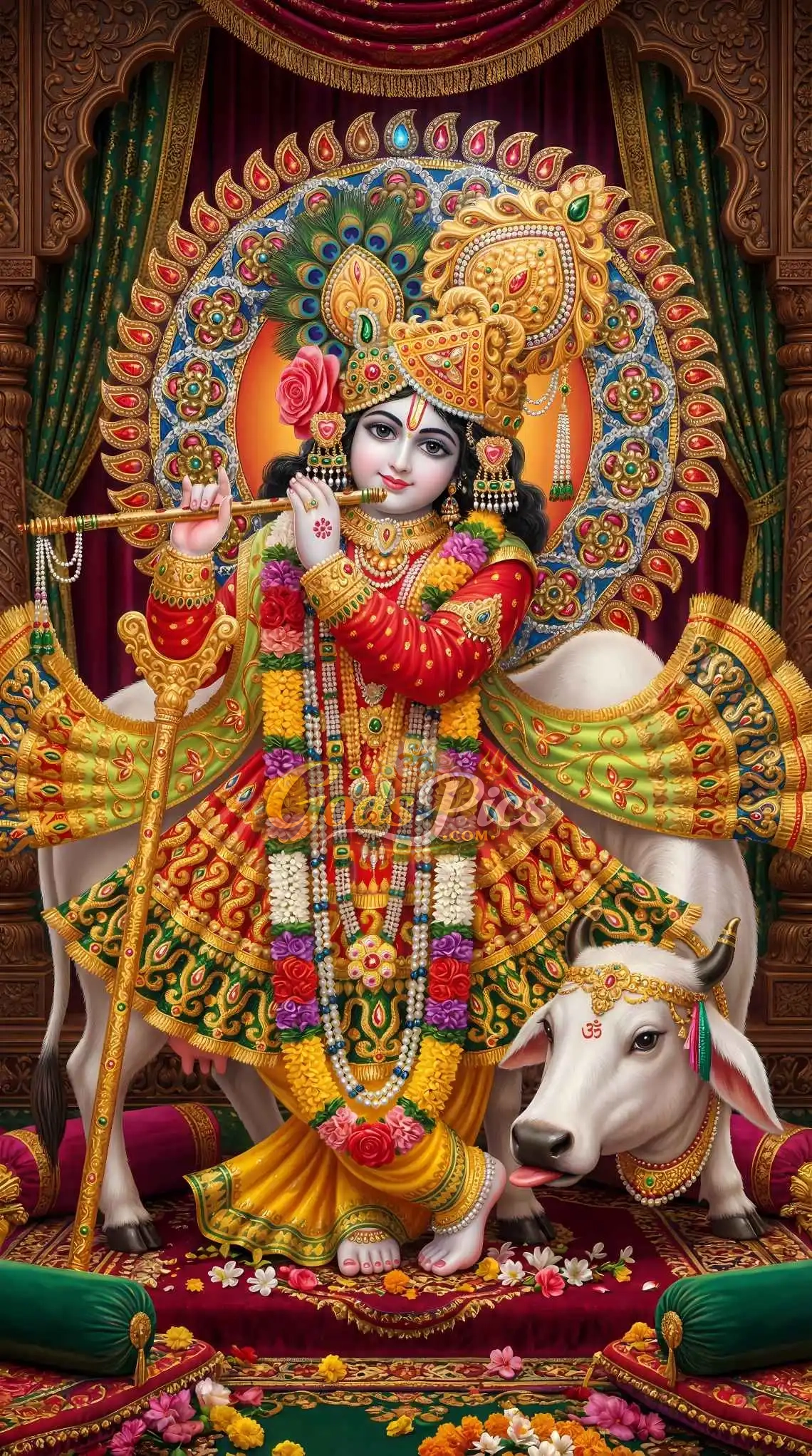 Divine Lord Krishna Playing Flute Beautiful HD Wallpaper 1 Divine Lord Krishna Playing Flute Beautiful HD Wallpaper