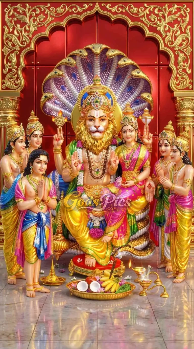 Lord Vishnu In Narsimha Avtar  Powerful 4K HD Wallpaper Download