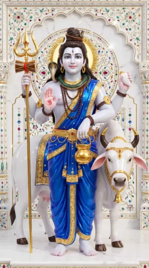 Lord Shiva Full HD Marble Art Wallpaper