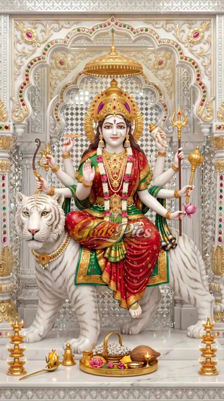 Maa Durga Marble Theme Full HD Wallpaper (2 Images)
