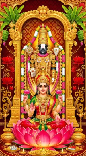 Home 11 Maa Lakshmi with Tirupati Balaji HD Wallpaper Download