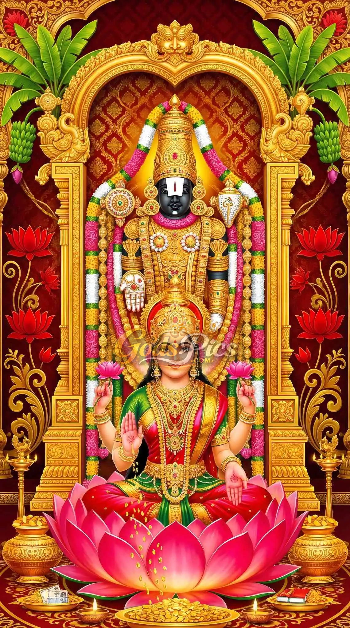 Maa Lakshmi with Tirupati Balaji HD Wallpaper Download 1 Maa Lakshmi with Tirupati Balaji HD Wallpaper Download