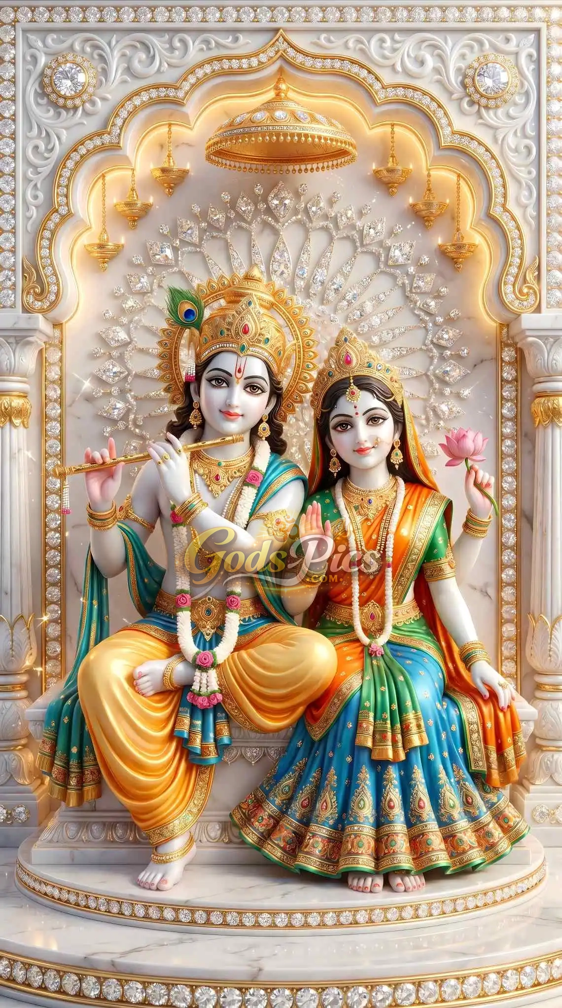 Lord Krishna And Radha Divine Love Beautiful Marble Wallpapers (2 Images) 2 Lord Krishna And Radha Divine Love Beautiful Marble Wallpapers (2 Images) - Image 2