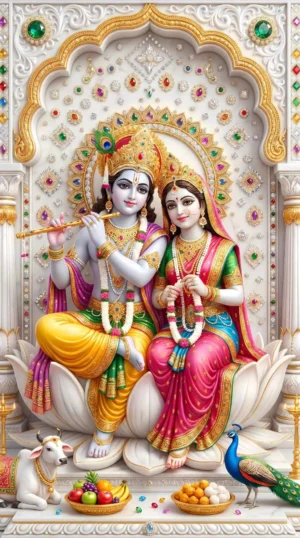 Home 42 Lord Krishna And Radha Divine Love Beautiful Marble Wallpapers
