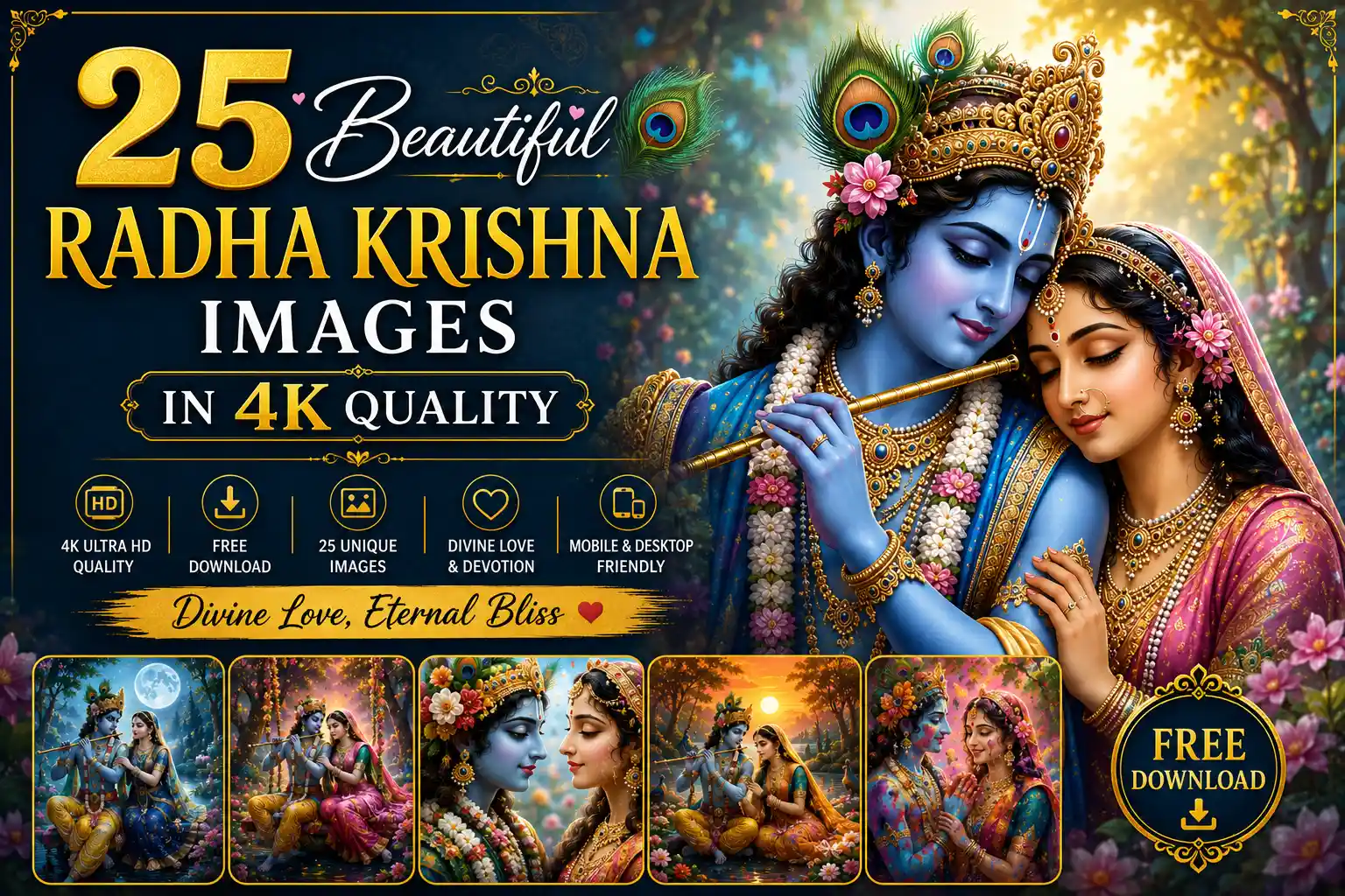 25 Beautiful Radha Krishna Images in 4K Quality