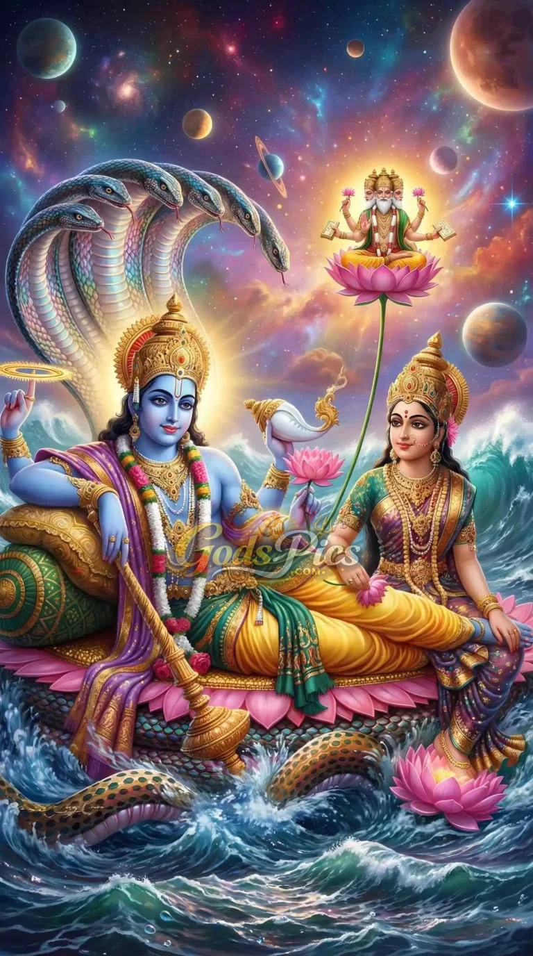 Cosmic Vishnu Lakshmi 4K HD Wallpaper Download (2 Images)