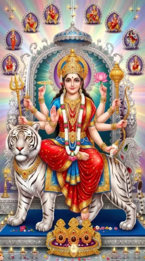 Devotional Stock Images 3 Maa Durga Marble Theme 4K HD Wallpaper (2 Images)